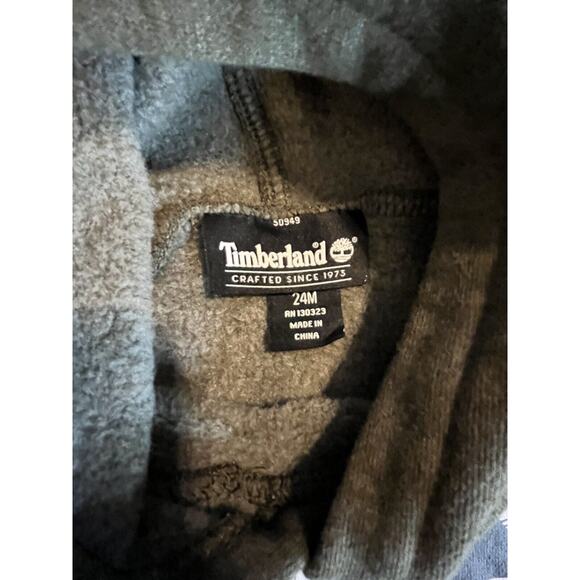 Timberland Hoodie Sz 24 mo Gray Pullover Spell-out Across Chest - Picture 4 of 4